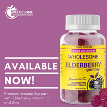 Load image into Gallery viewer, Elderberry Gummies with Vitamin C &amp; Zinc | Wholesome Immune Support
