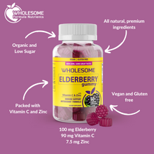 Load image into Gallery viewer, Elderberry Gummies with Vitamin C & Zinc | Wholesome Immune Support
